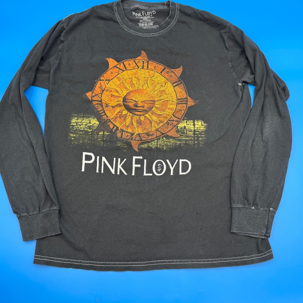 Pink Floyd Sun Dial‎ Long Sleeve T Shirt Mens S M Black Graphic Band Tee